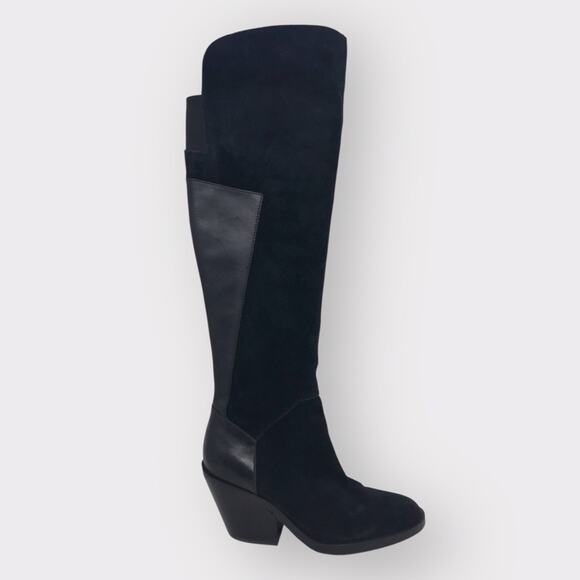 Naya Shoes - Naya Black Suede & Leather Boots Over the Knee Boots 7M